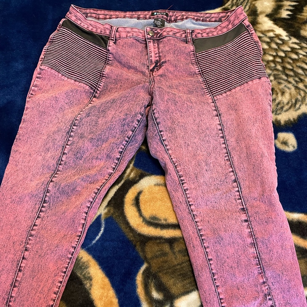 Reddish pink stonewashed jeans!